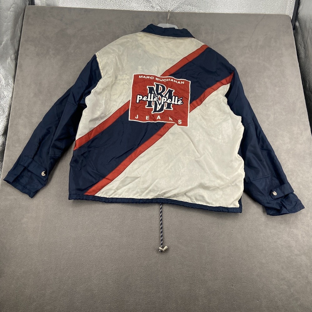 Vintage Pelle Pelle Marc Buchanan Windbreaker Jacket Men XL Blue Nylon Authentic
